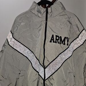 Gray ARMY Jacket with Reflective Stripe